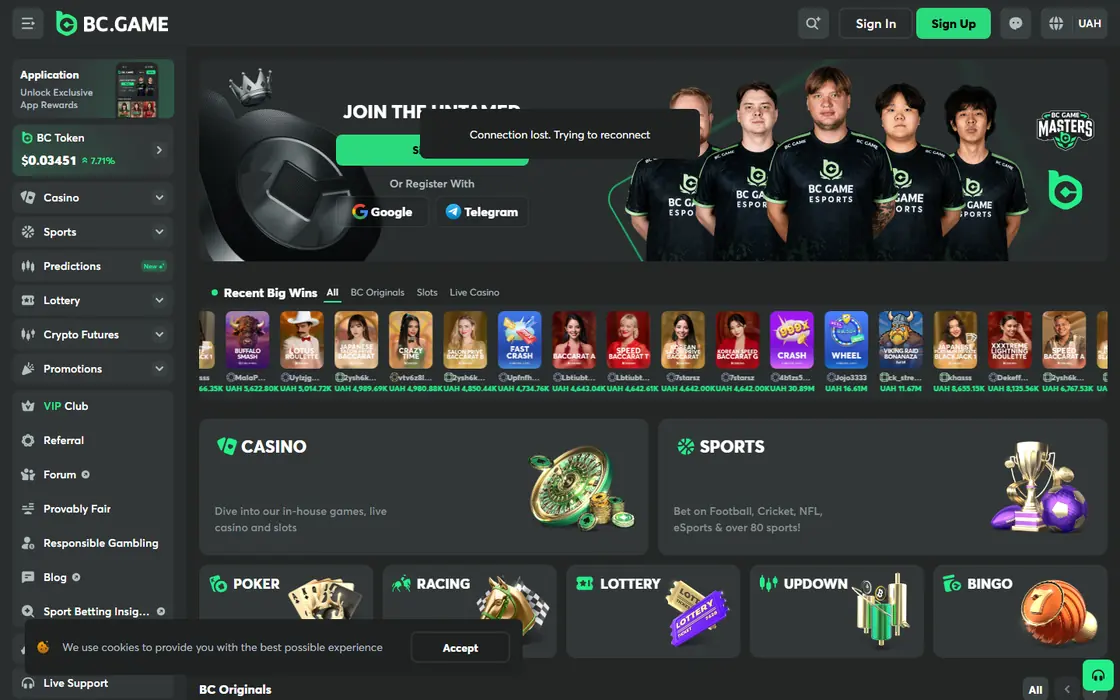 BC.Game home page