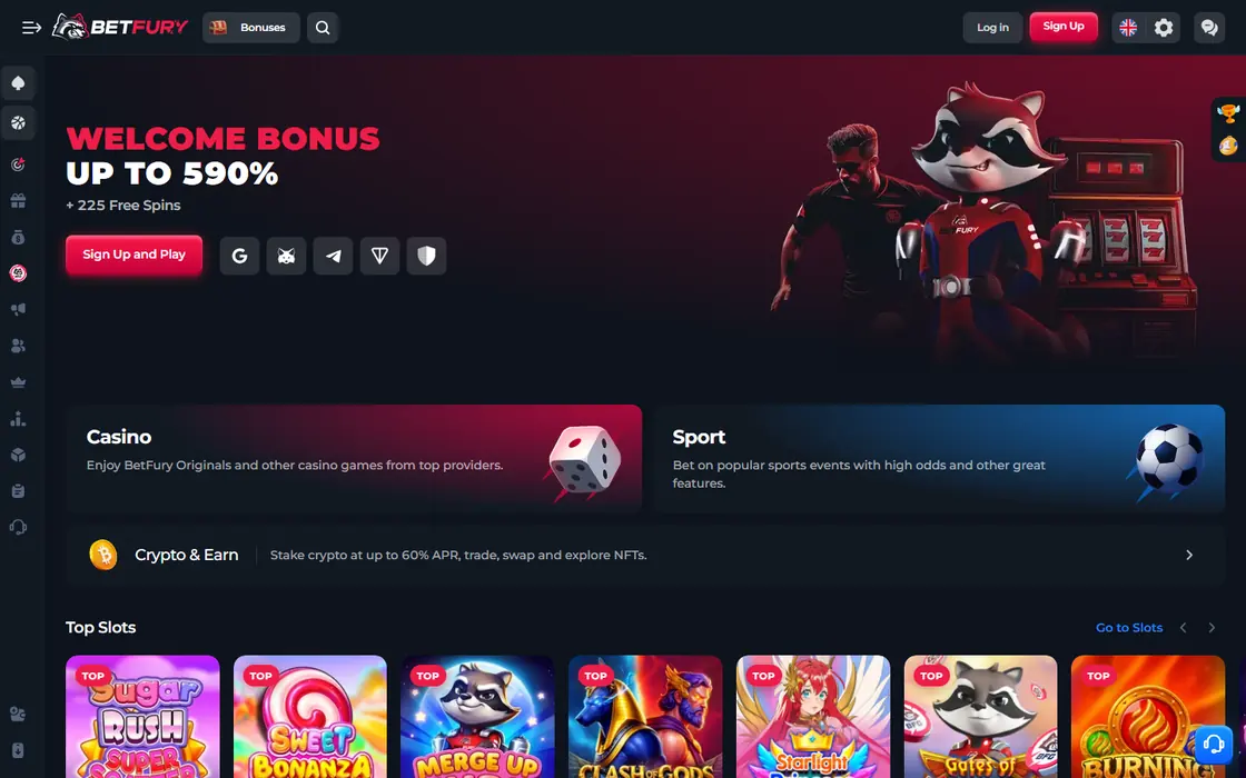BetFury home page