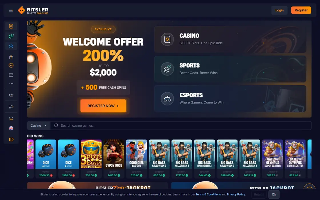 Bitsler home page