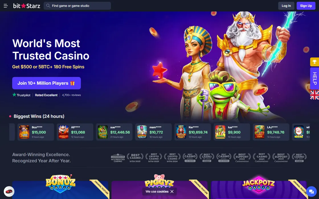 BitStarz home page