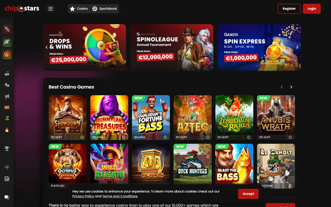 Chipstars home page
