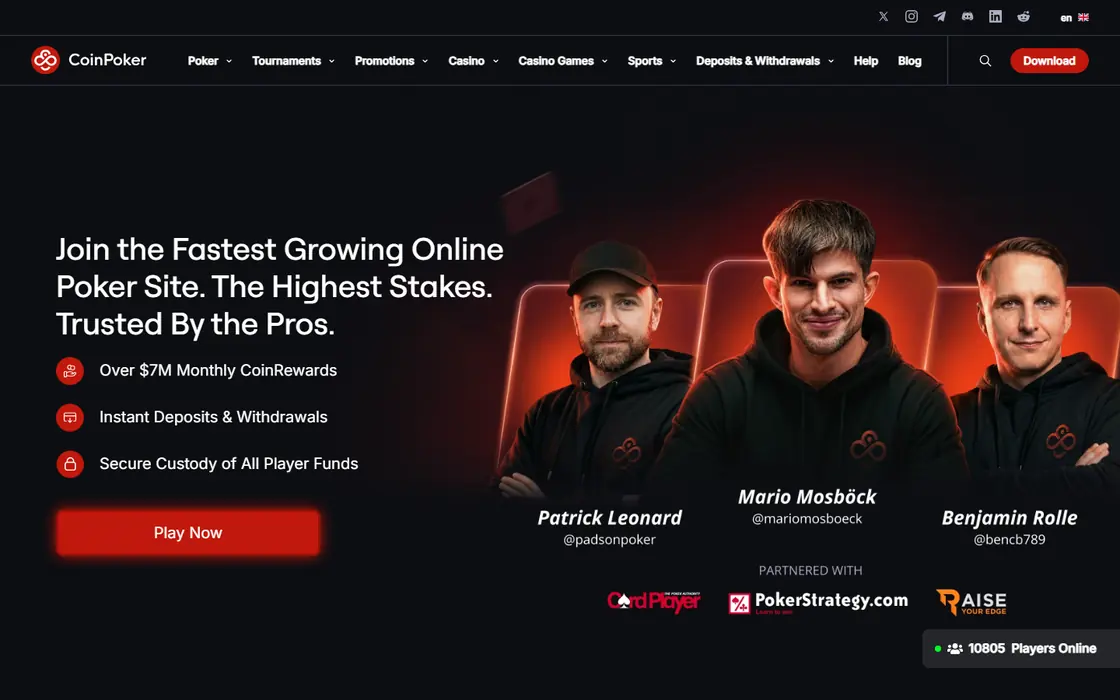 CoinPoker home page