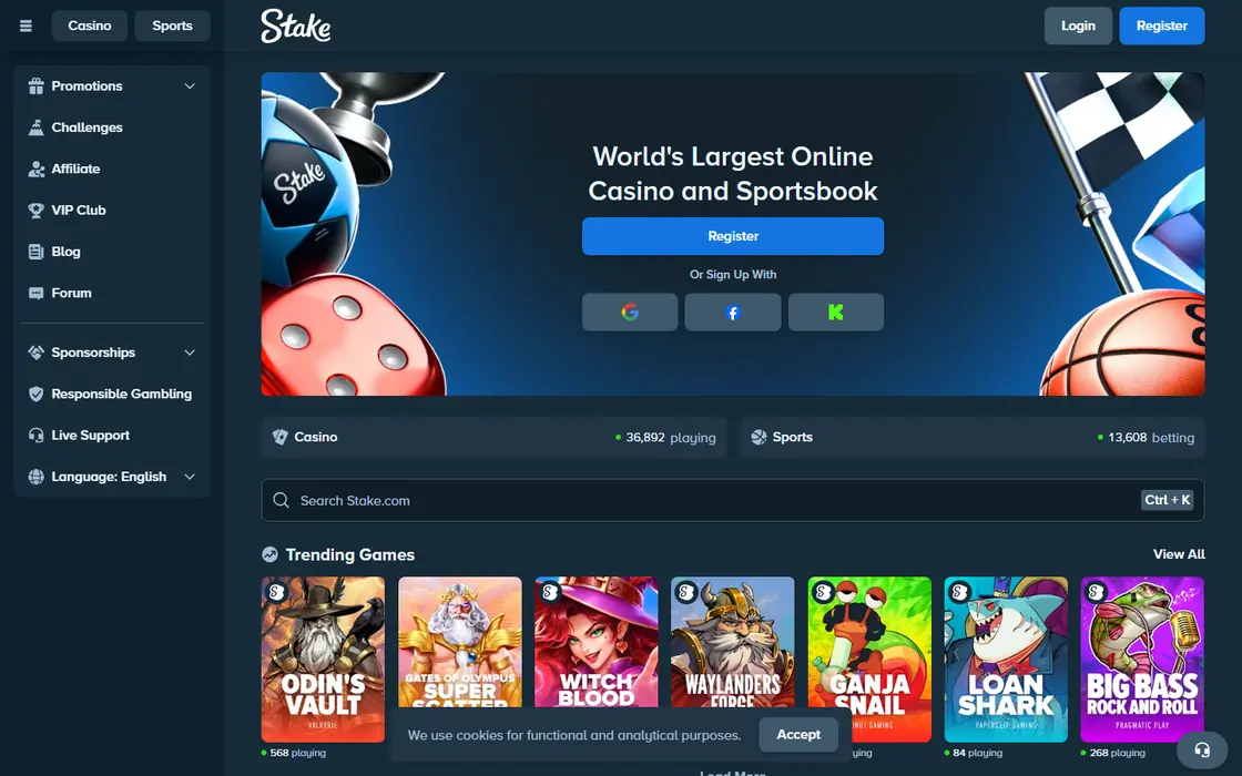 Stake home page